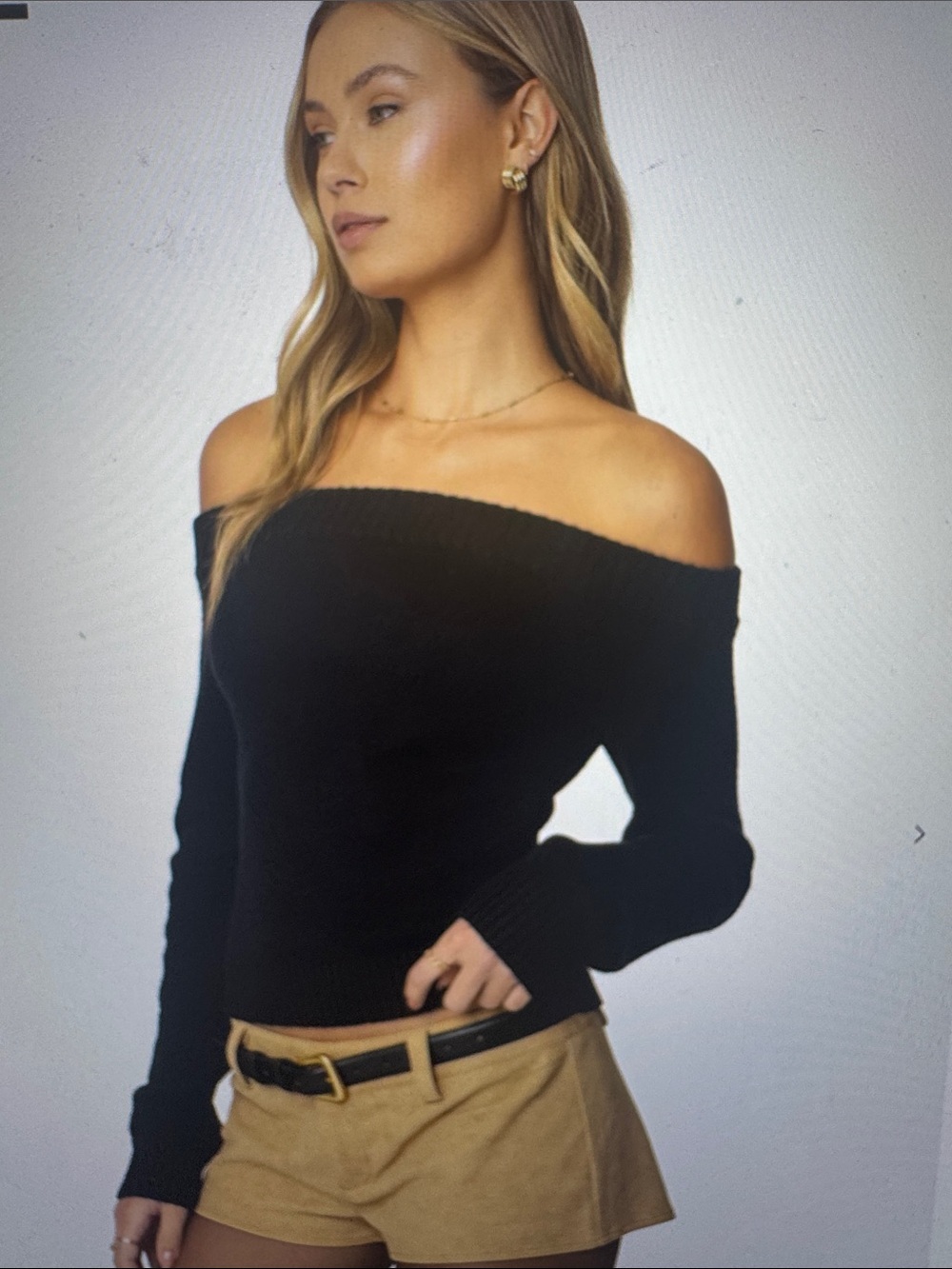 EDIKTED off the shoulder knit top